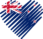 Logo of topdatingsites-nz.com - New Zealand, Heart Shaped Image of New Zealand flag.